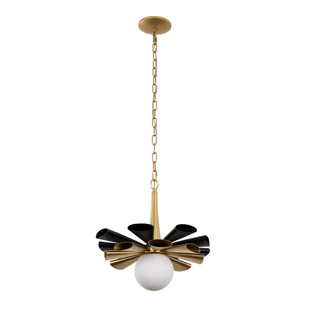 Varaluz 372P01MMBFG Matte Black,French Gold Daphne 1-lt Medium Pendant - Matte Black/french Gold Image 5