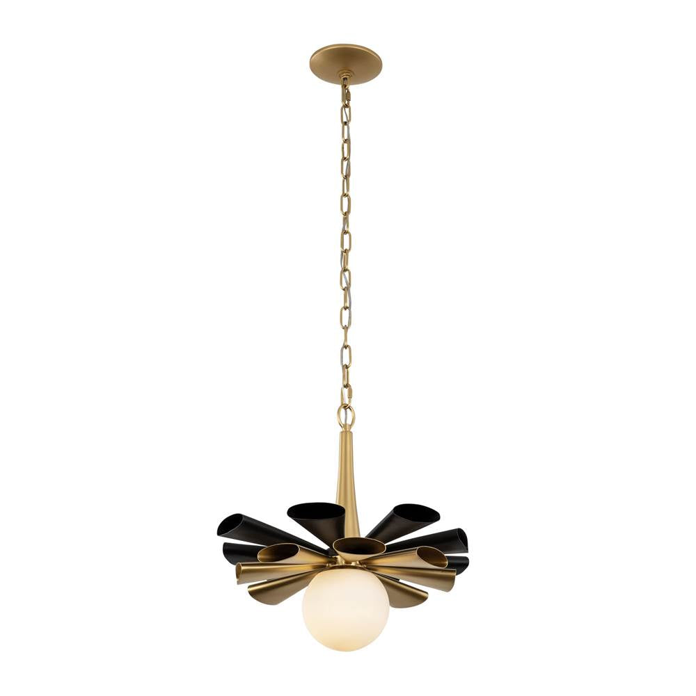Varaluz 372P01MMBFG Matte Black,French Gold Daphne 1-lt Medium Pendant - Matte Black/french Gold Image 4