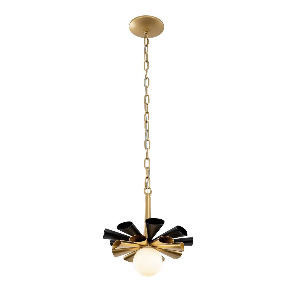 Varaluz 372P01SMBFG Matte Black,French Gold Daphne 1-lt Small Pendant - Matte Black/french Gold Image 3