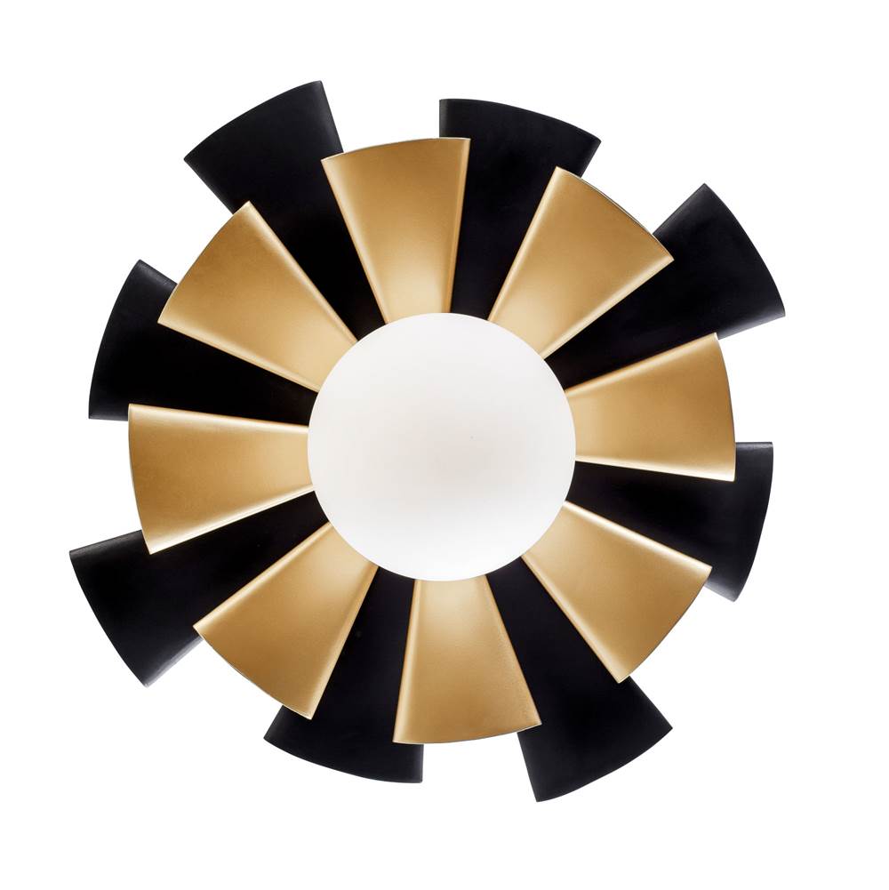 Varaluz Daphne 1-lt Convertible Flush Mount/sconce - Matte Black/french Gold