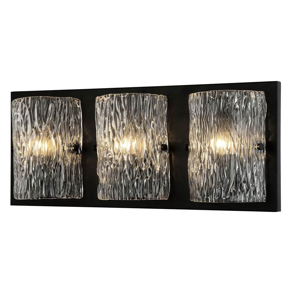 Varaluz 376B03BL Black Morgan 3-lt Bath - Black Image 1
