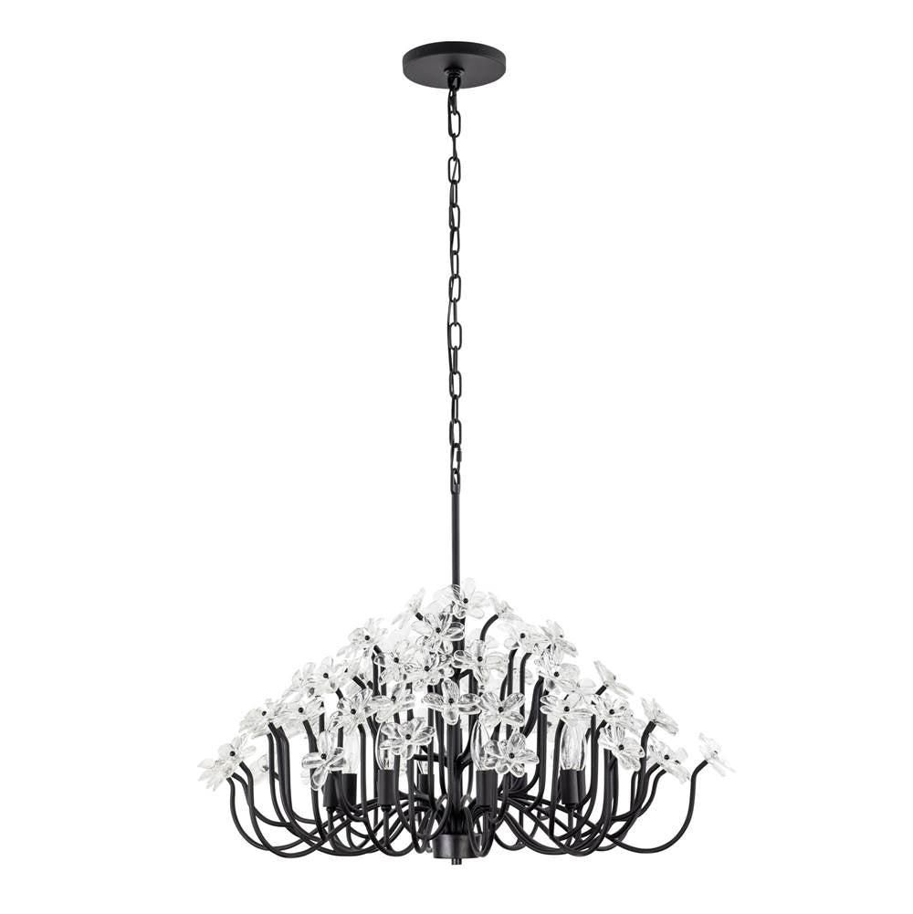 Varaluz 378C08MB Matte Black Wildflower 8-lt Chandelier - Matte Black Image 7