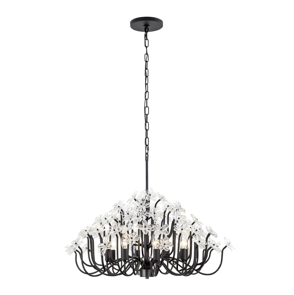 Varaluz 378C08MB Matte Black Wildflower 8-lt Chandelier - Matte Black Image 6