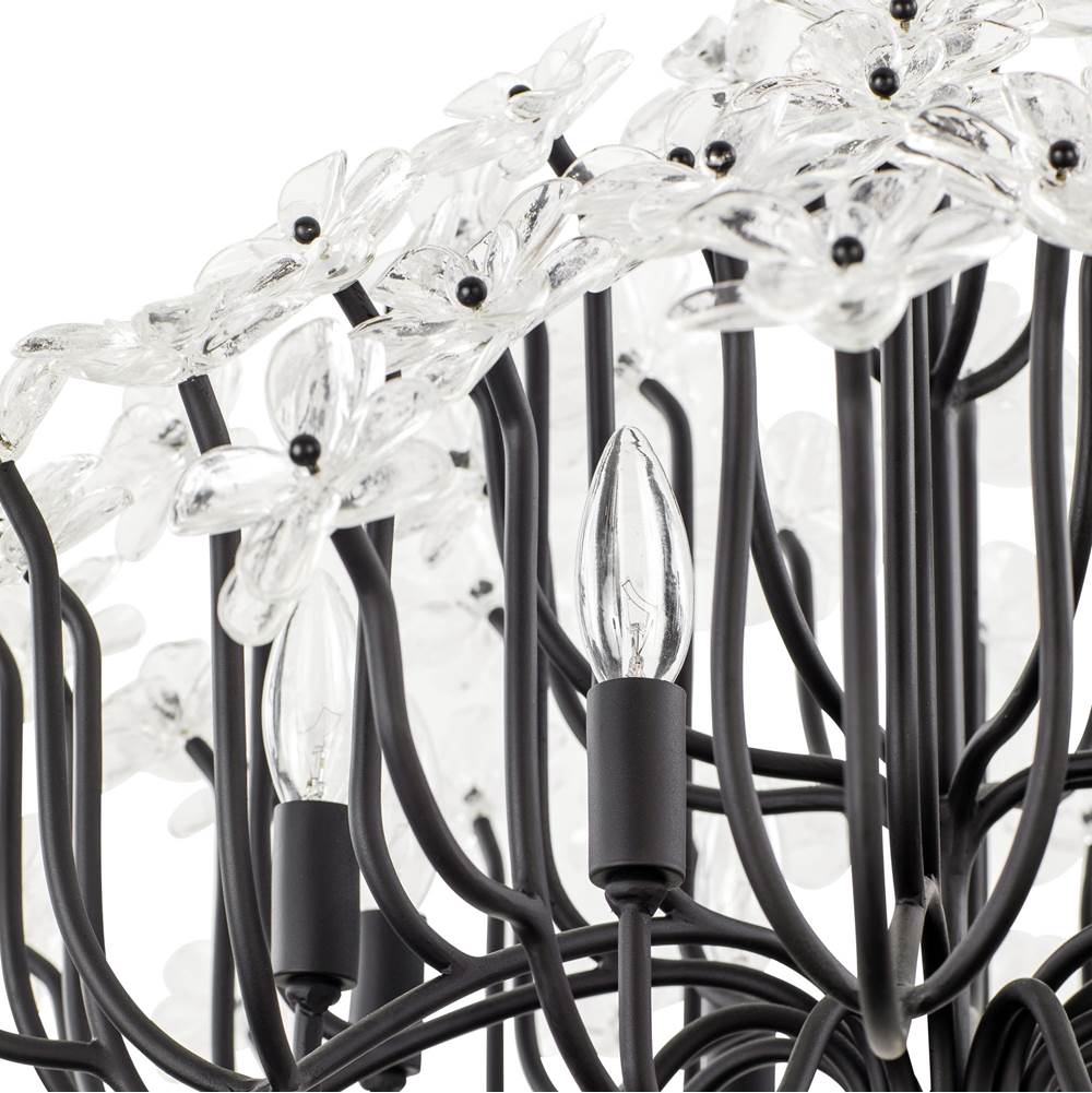 Varaluz 378C08MB Matte Black Wildflower 8-lt Chandelier - Matte Black Image 5