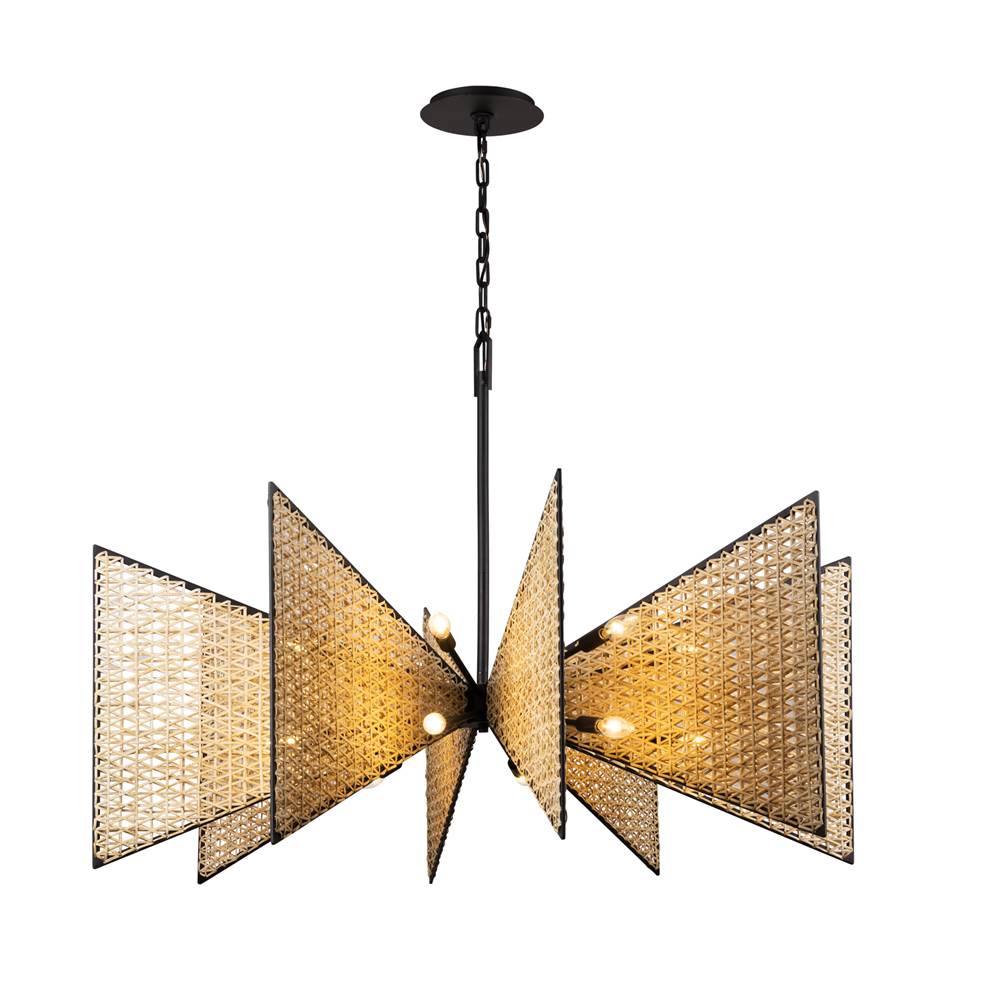 Varaluz 379C16MBS Matte Black,Sulihiya Machina 16-lt Chandelier - Matte Black/sulihiya Image 1