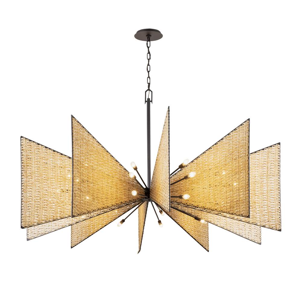 Varaluz 379C30MBS Matte Black,Sulihiya Machina 30-lt Chandelier - Matte Black/sulihiya Image 1