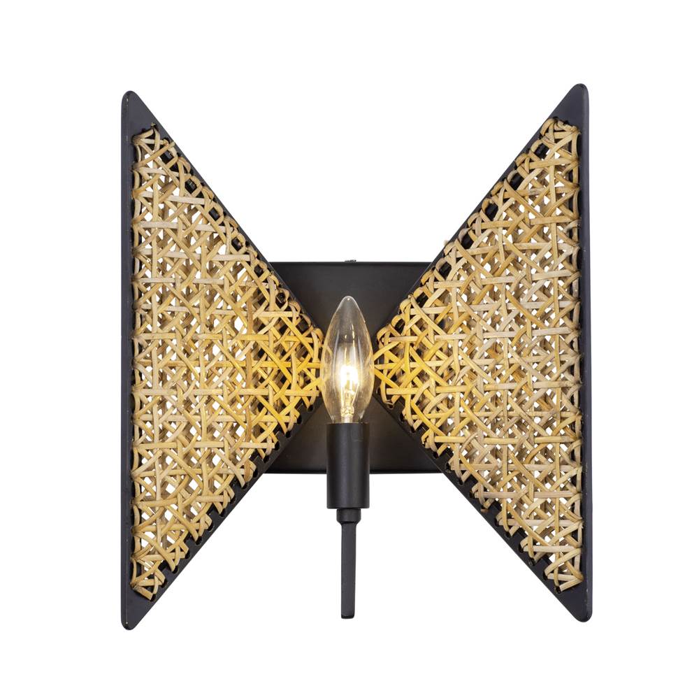 Varaluz 379W01MBS Matte Black,Sulihiya Machina 1-lt Sconce - Matte Black/sulihiya Image 1