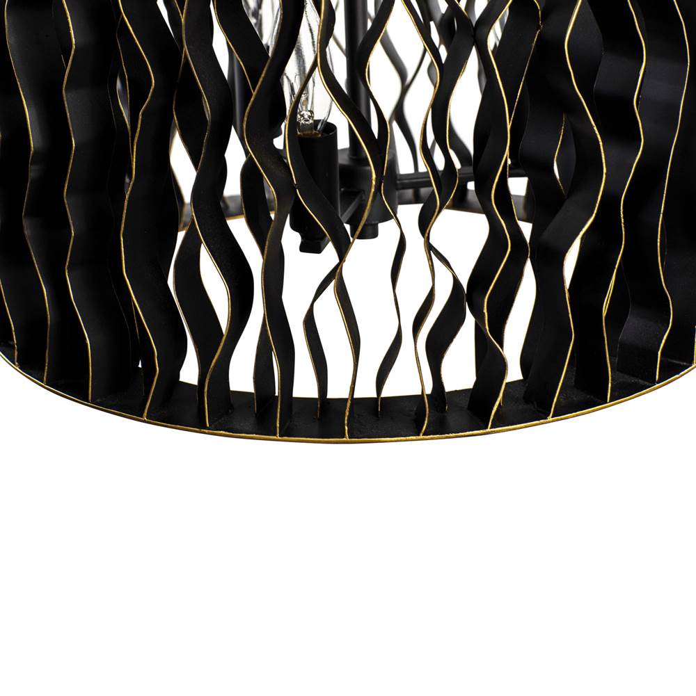 Varaluz 380F06MBFG Matte Black,French Gold Estela 6-lt Foyer - Matte Black/french Gold Image 2
