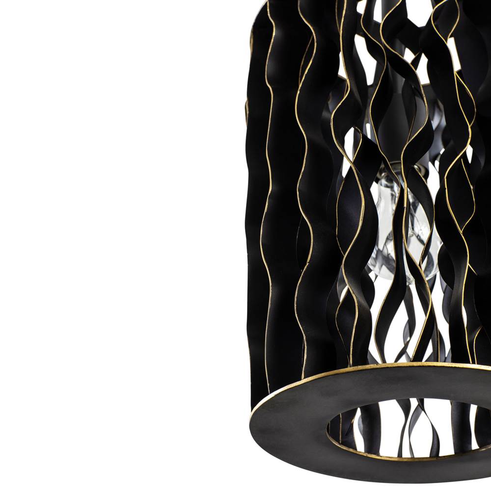 Varaluz 380M01MBFG Matte Black,French Gold Estela 1-lt Mini Pendant - Matte Black/french Gold Image 2
