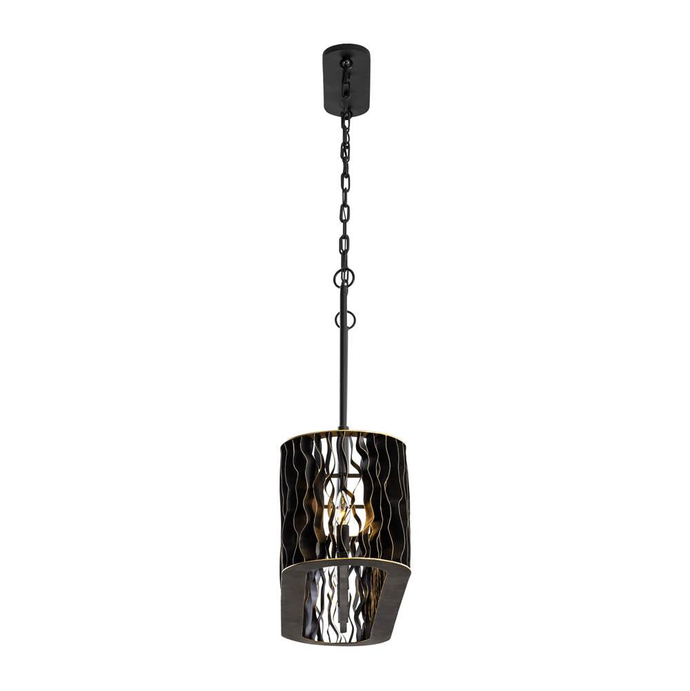 Varaluz 380N05MBFG Matte Black,French Gold Estela 5-lt Linear Pendant - Matte Black/french Gold Image 7