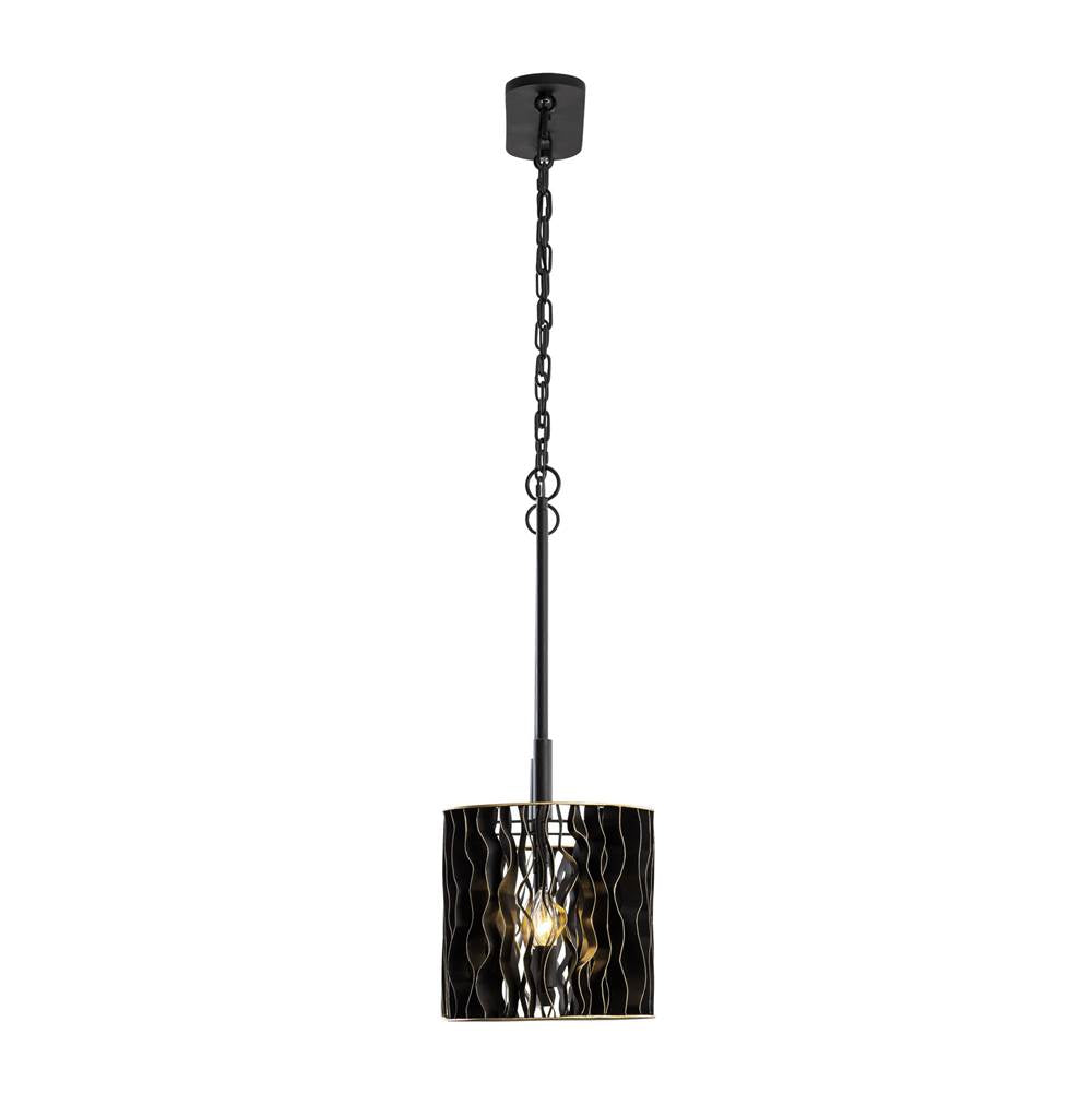 Varaluz 380N05MBFG Matte Black,French Gold Estela 5-lt Linear Pendant - Matte Black/french Gold Image 6