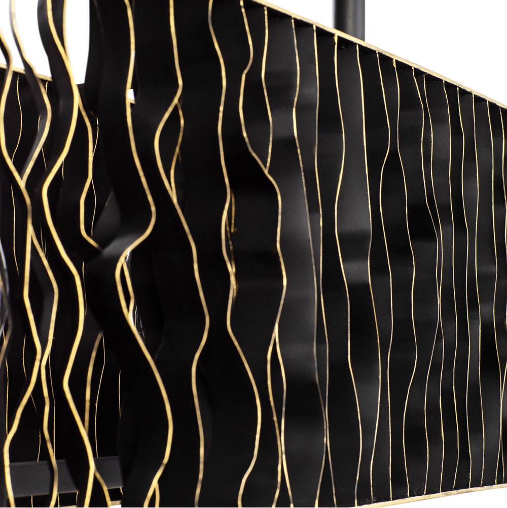 Varaluz 380N05MBFG Matte Black,French Gold Estela 5-lt Linear Pendant - Matte Black/french Gold Image 2