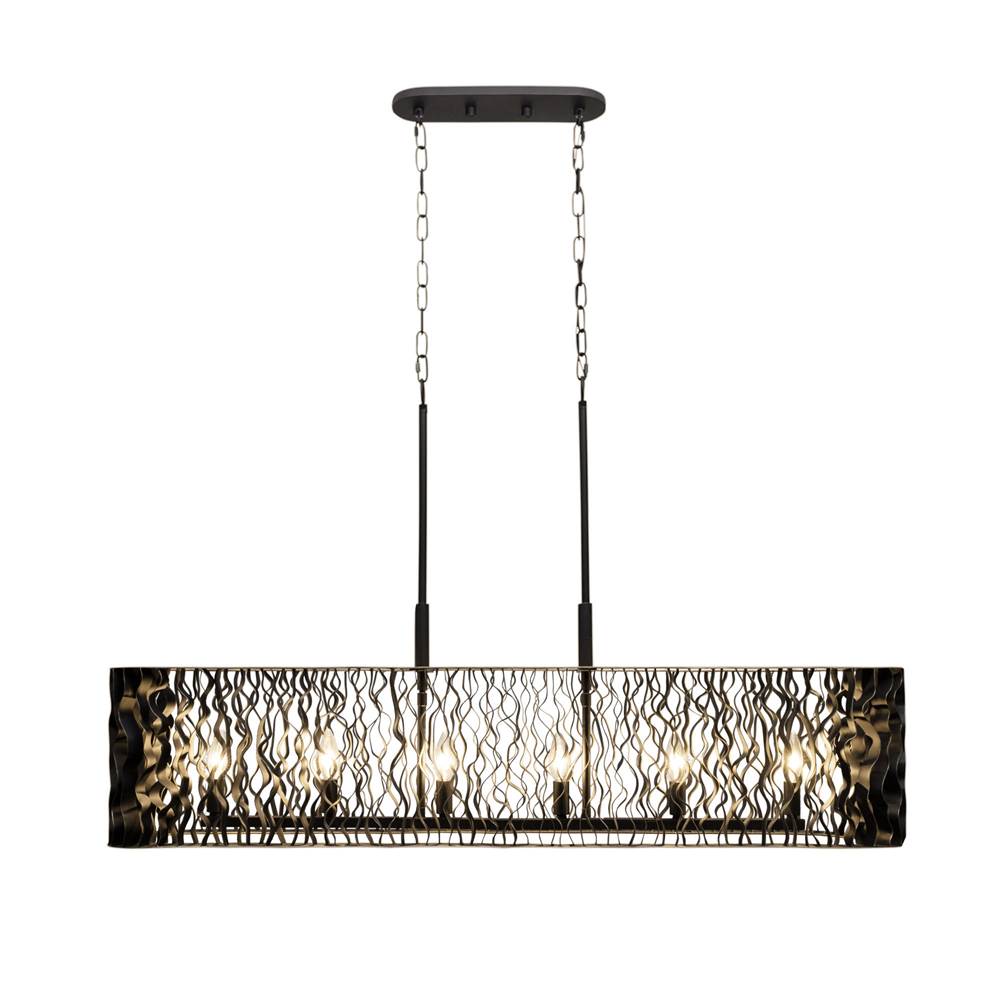 Varaluz Estela 6-lt   Linear Pendant - Matte Black/french Gold