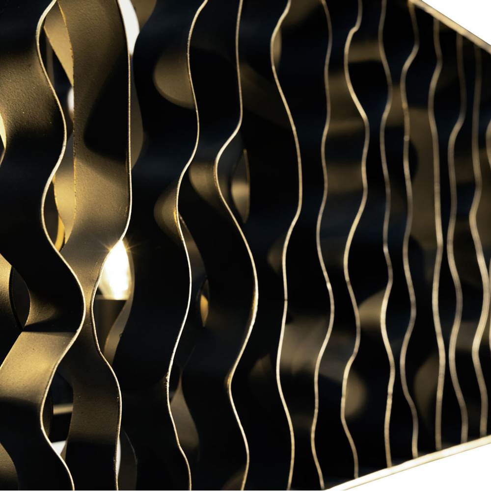 Varaluz 380N06MBFG Matte Black,French Gold Estela 6-lt   Linear Pendant - Matte Black/french Gold Image 3