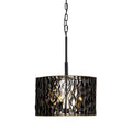 Varaluz 380P03MBFG Matte Black,French Gold Estela 3-lt Convertible Pendant/semi-flush - Matte Black/french Gold Image 1