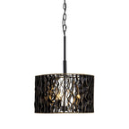 Varaluz 380P03MBFG Matte Black,French Gold Estela 3-lt Convertible Pendant/semi-flush - Matte Black/french Gold Image 1