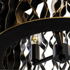 Varaluz 380P03MBFG Matte Black,French Gold Estela 3-lt Convertible Pendant/semi-flush - Matte Black/french Gold Image 4