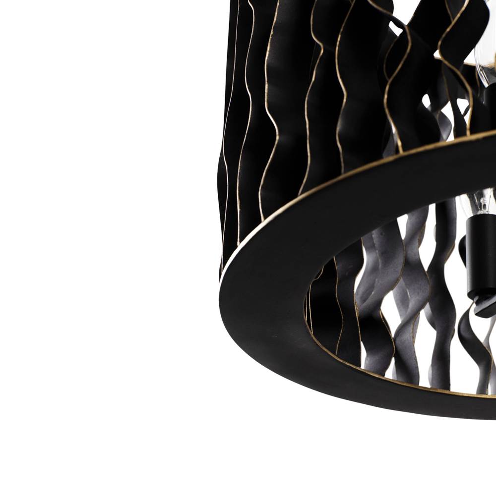 Varaluz 380P03MBFG Matte Black,French Gold Estela 3-lt Convertible Pendant/semi-flush - Matte Black/french Gold Image 2