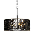 Varaluz 380P05MBFG Matte Black,French Gold Estela 5-lt Pendant - Matte Black/french Gold Image 1