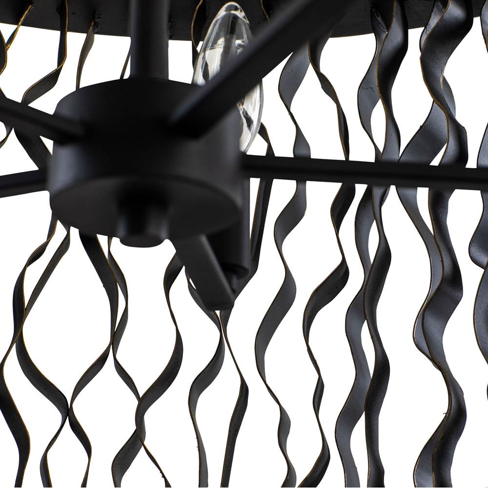 Varaluz 380P05MBFG Matte Black,French Gold Estela 5-lt Pendant - Matte Black/french Gold Image 2
