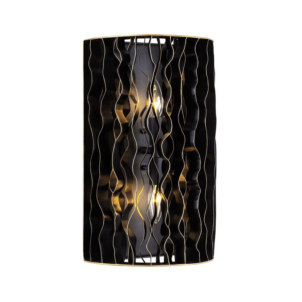 Varaluz Estela 2-lt Sconce - Matte Black/french Gold