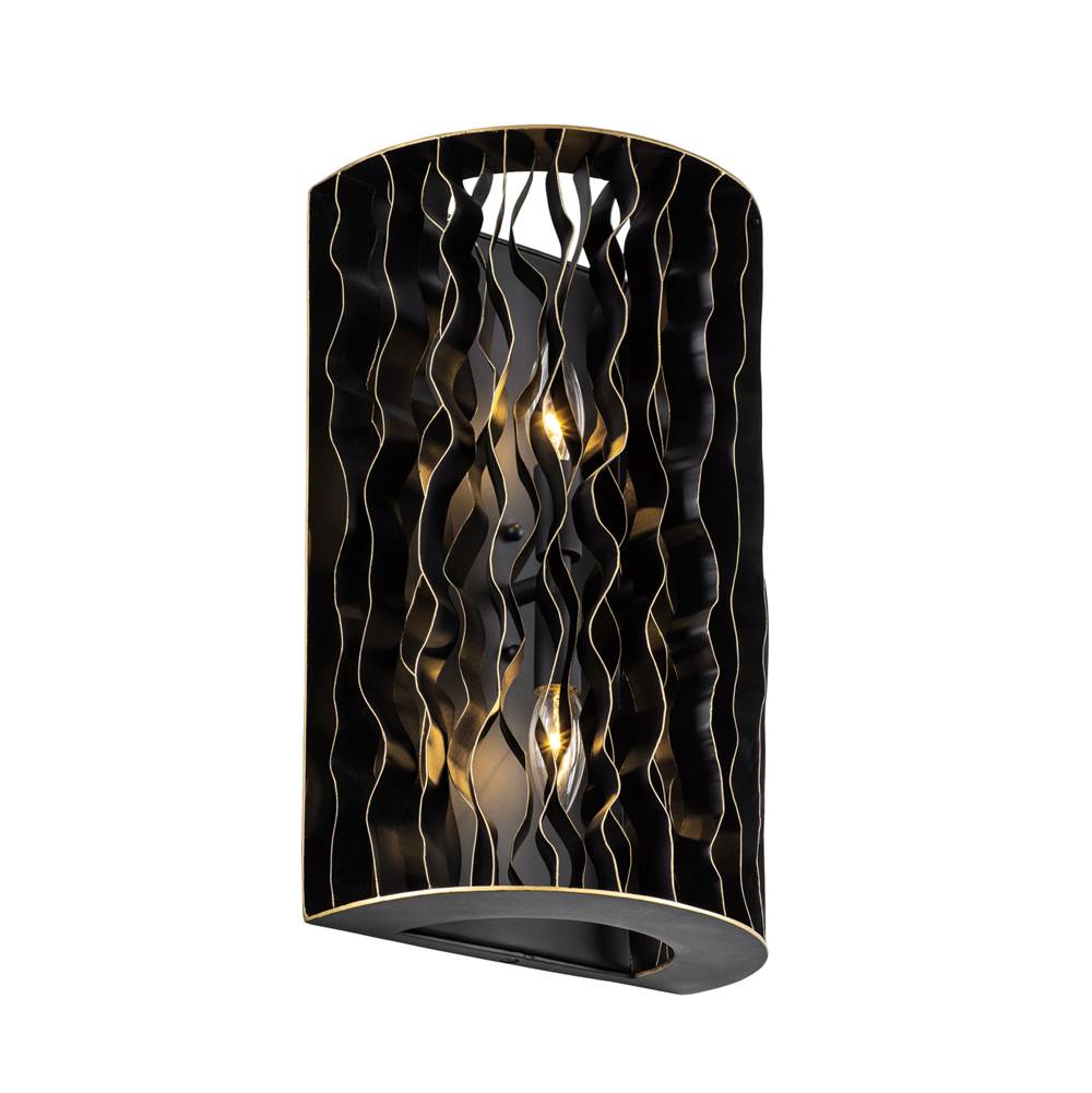 Varaluz 380W02MBFG Matte Black,French Gold Estela 2-lt Sconce - Matte Black/french Gold Image 5