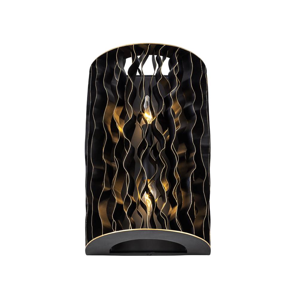 Varaluz 380W02MBFG Matte Black,French Gold Estela 2-lt Sconce - Matte Black/french Gold Image 4