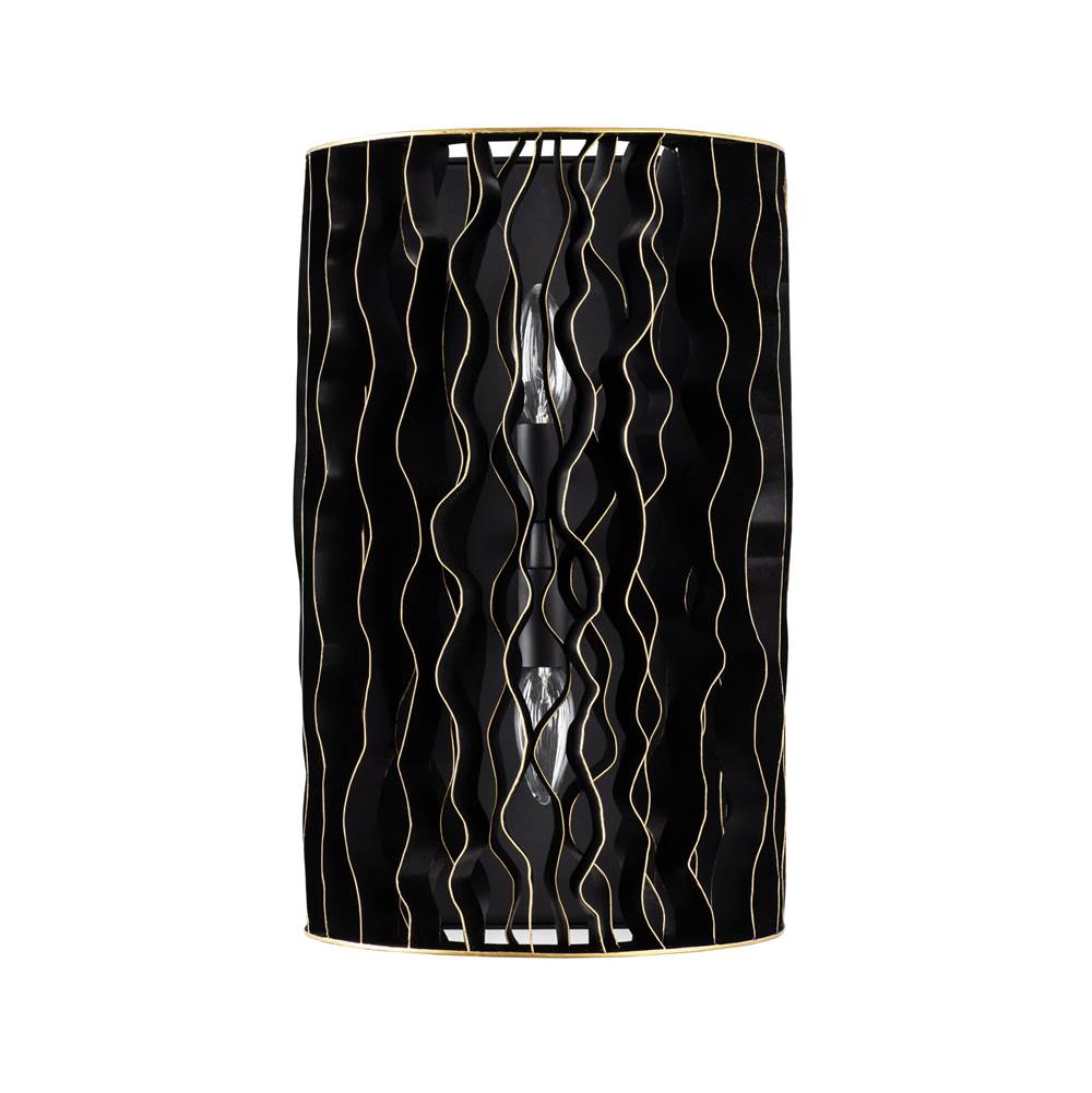 Varaluz 380W02MBFG Matte Black,French Gold Estela 2-lt Sconce - Matte Black/french Gold Image 3