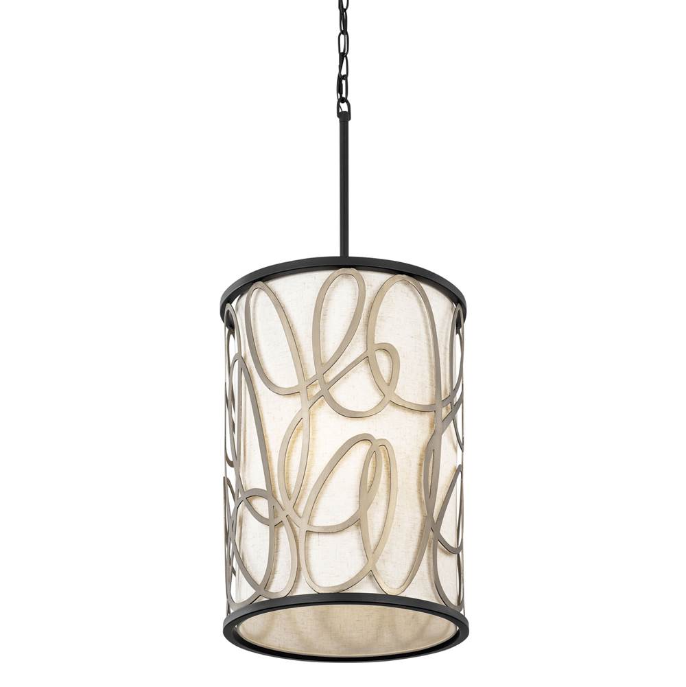 Varaluz 381F06MBAR Matte Black,Artifact Scribble 6-lt Foyer - Matte Black/artifact Image 1