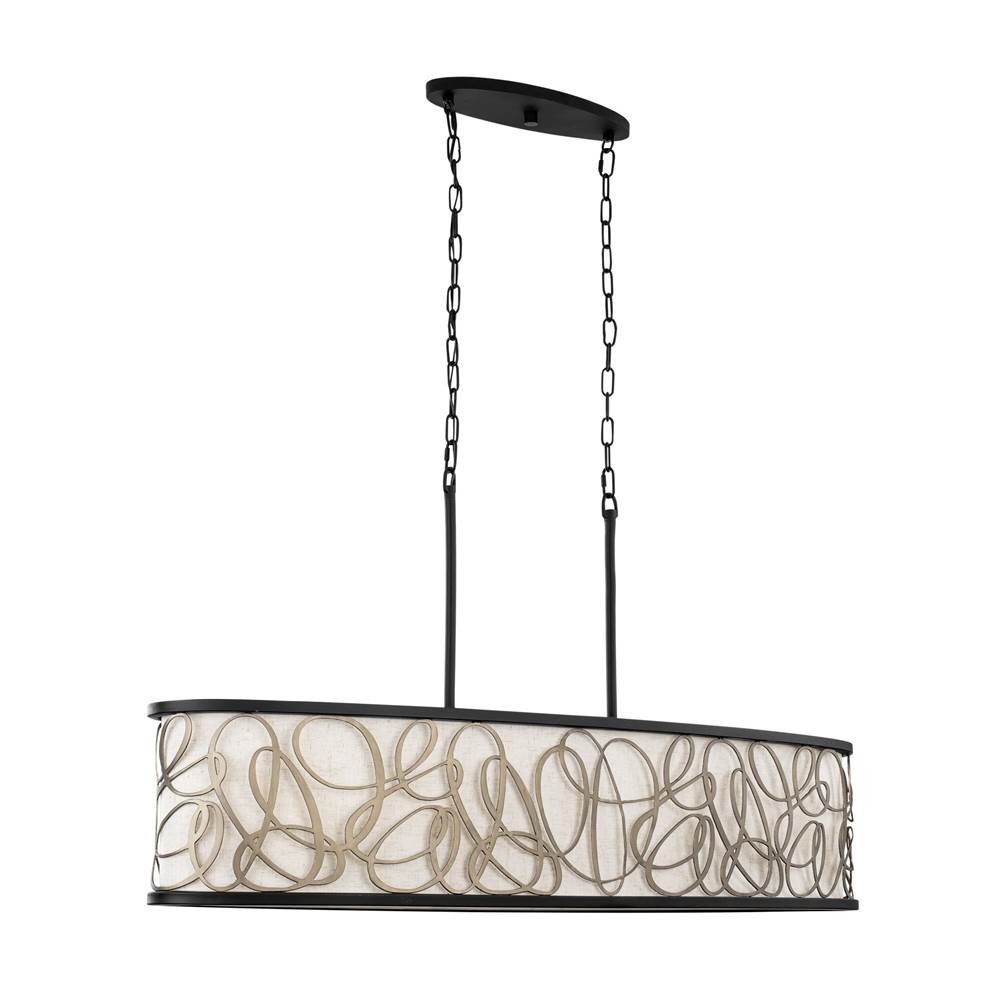 Varaluz Scribble 6-lt Linear Pendant - Matte Black/artifact