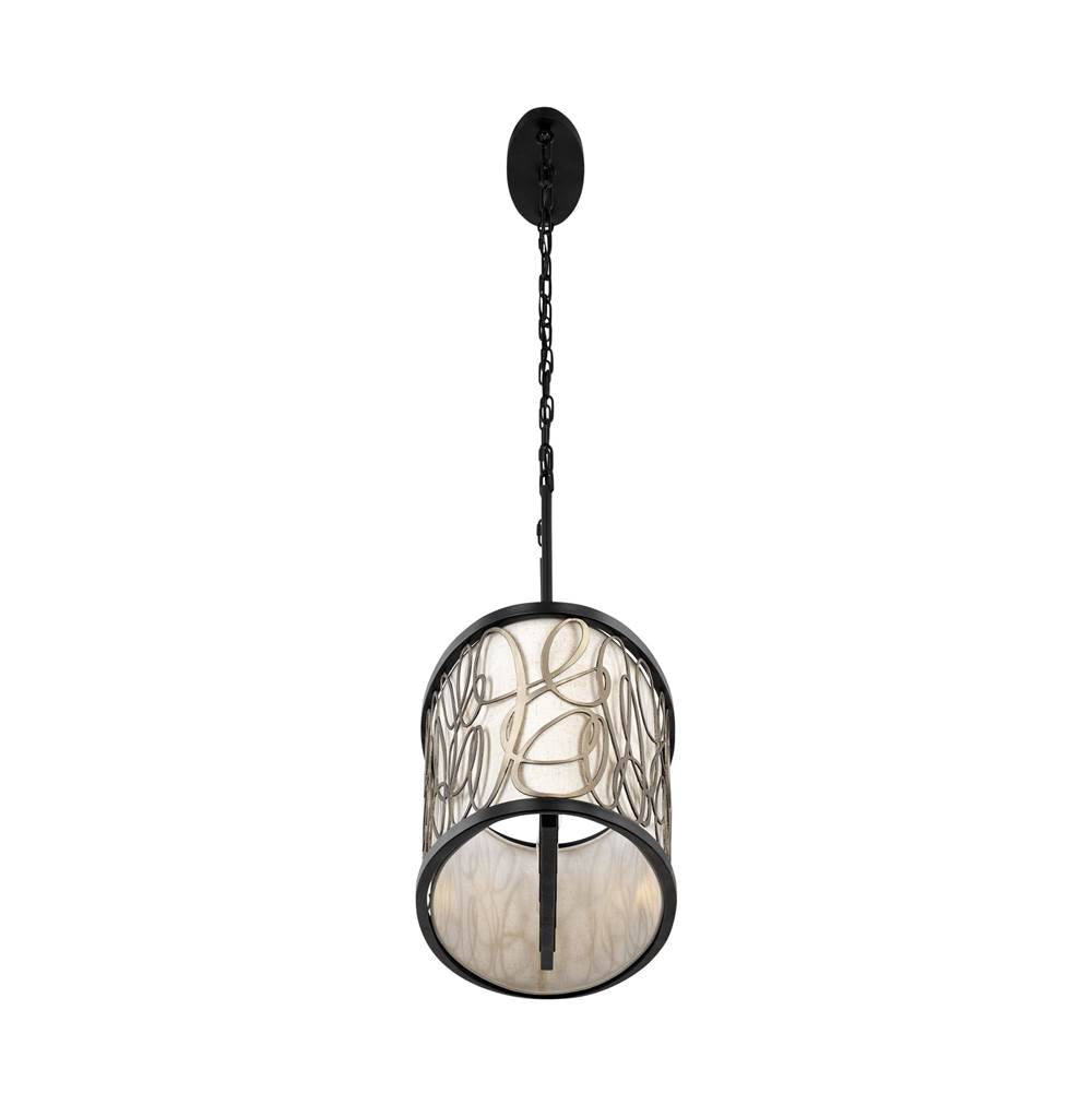 Varaluz 381N06MBAR Matte Black,Artifact Scribble 6-lt Linear Pendant - Matte Black/artifact Image 6