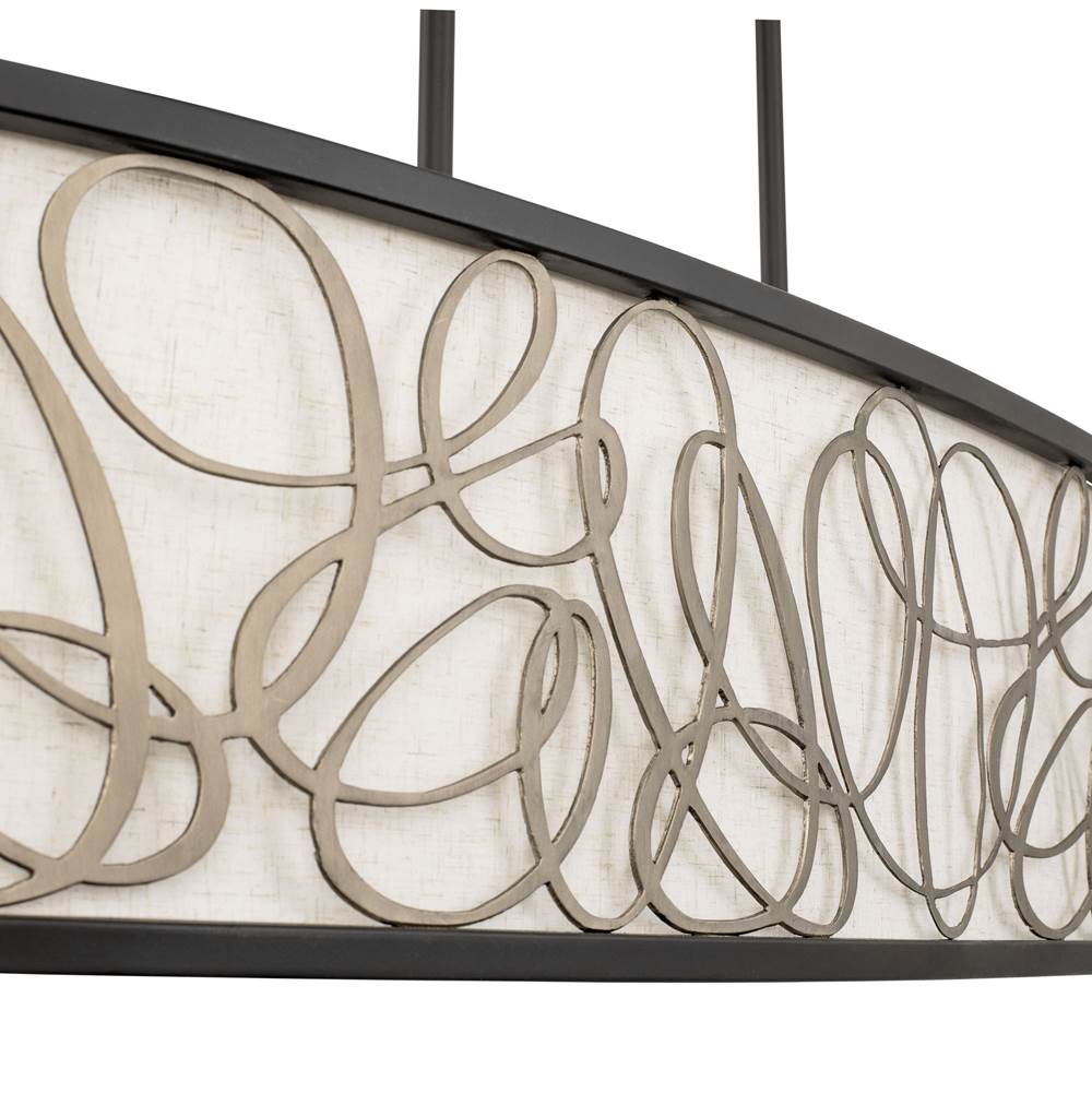 Varaluz 381N06MBAR Matte Black,Artifact Scribble 6-lt Linear Pendant - Matte Black/artifact Image 2