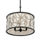 Varaluz 381P03MBAR Matte Black,Artifact Scribble 3-lt Convertible Pendant/semi-flush - Matte Black/artifact Image 1
