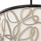 Varaluz 381P03MBAR Matte Black,Artifact Scribble 3-lt Convertible Pendant/semi-flush - Matte Black/artifact Image 2