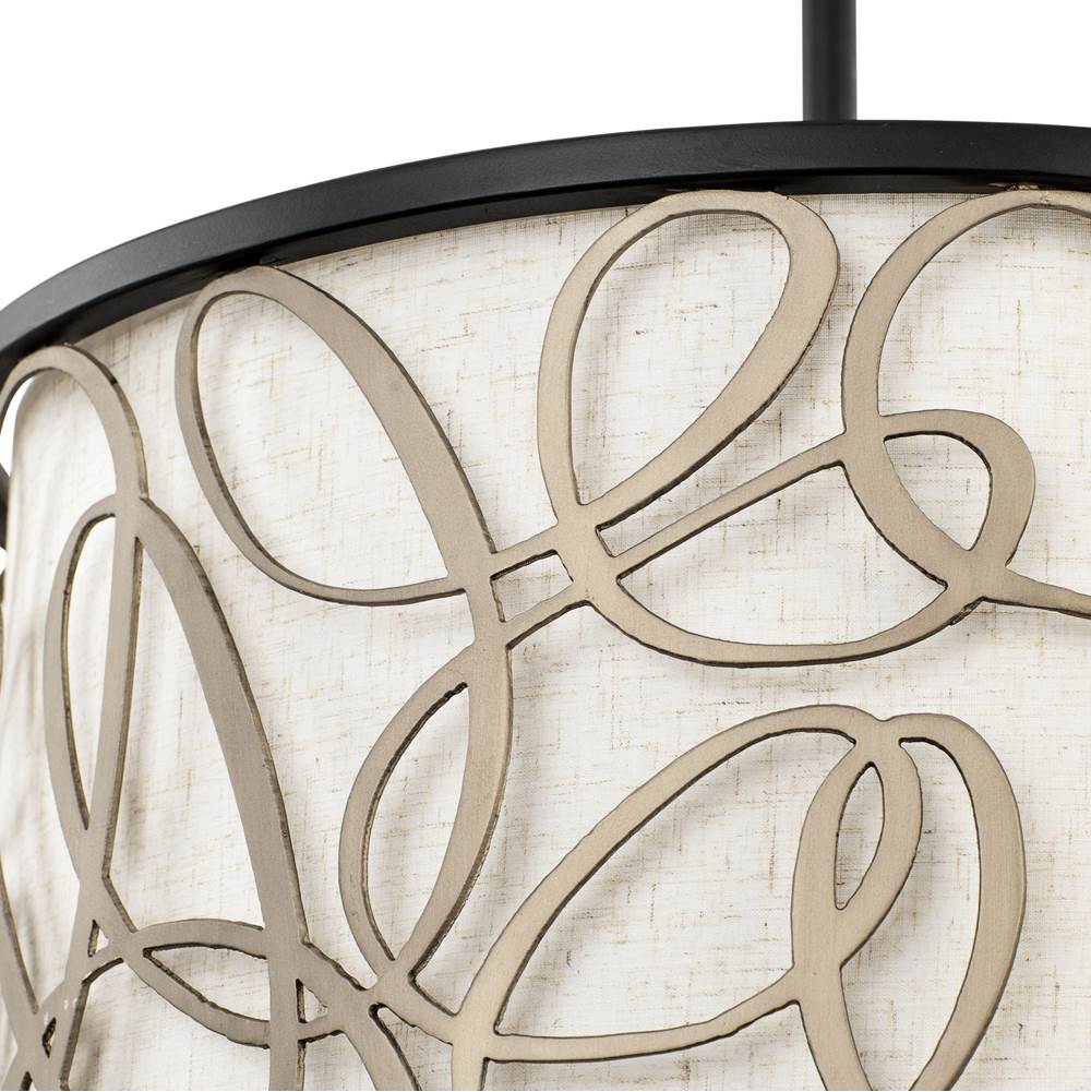 Varaluz 381P03MBAR Matte Black,Artifact Scribble 3-lt Convertible Pendant/semi-flush - Matte Black/artifact Image 2