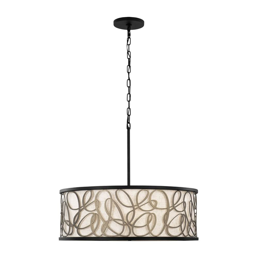 Varaluz Scribble 6-lt Pendant - Matte Black/artifact