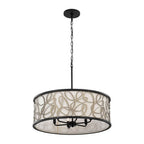 Varaluz 381P06MBAR Matte Black,Artifact Scribble 6-lt Pendant - Matte Black/artifact Image 3