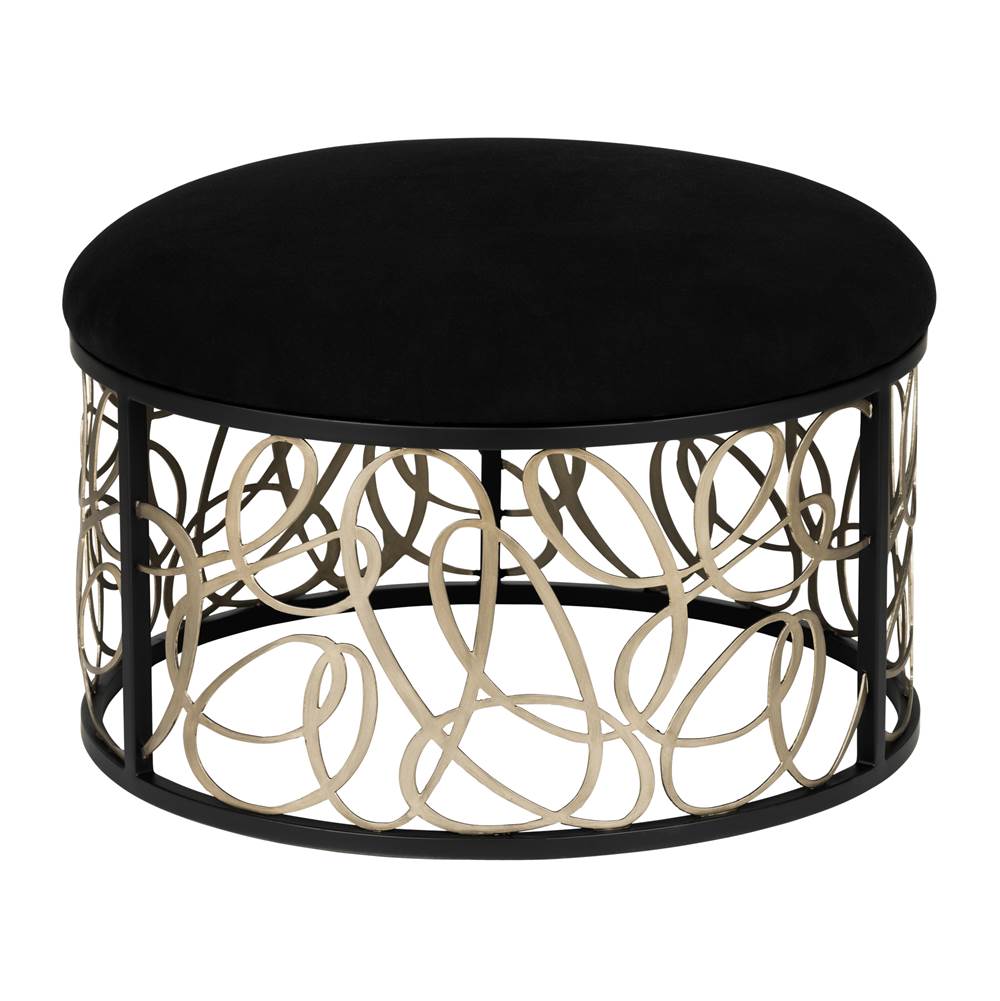Varaluz 381TC32NMBAR Matte Black,Artifact Scribble Nesting Coffee Table And Ottoman - Matte Black/artifact Image 4