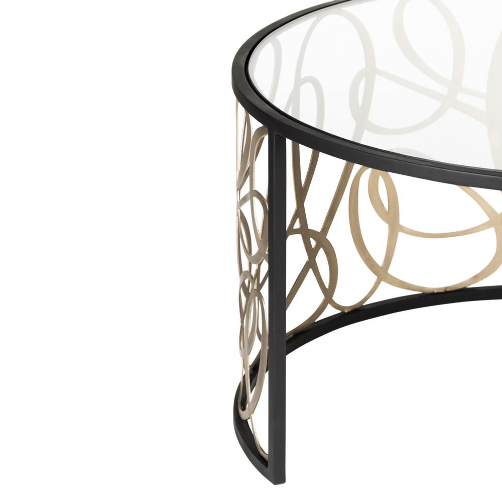 Varaluz 381TC32NMBAR Matte Black,Artifact Scribble Nesting Coffee Table And Ottoman - Matte Black/artifact Image 3