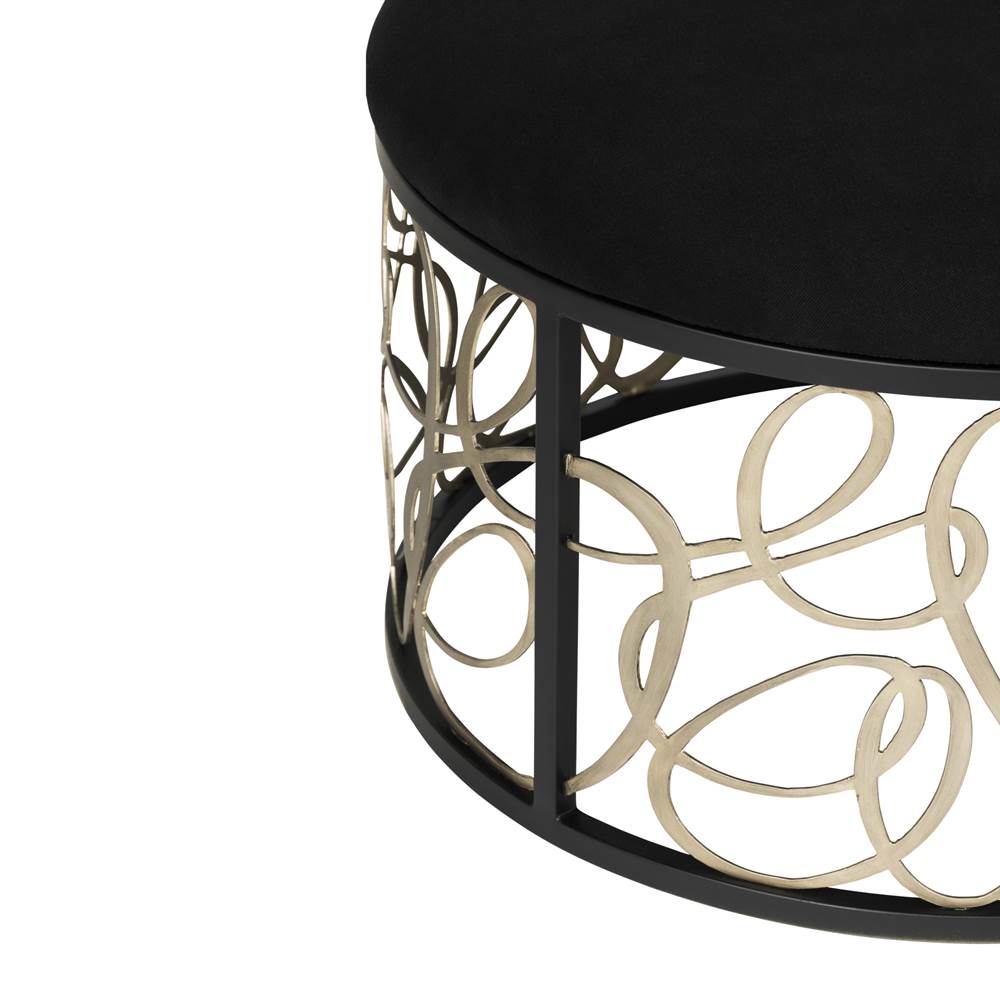 Varaluz 381TC32NMBAR Matte Black,Artifact Scribble Nesting Coffee Table And Ottoman - Matte Black/artifact Image 2