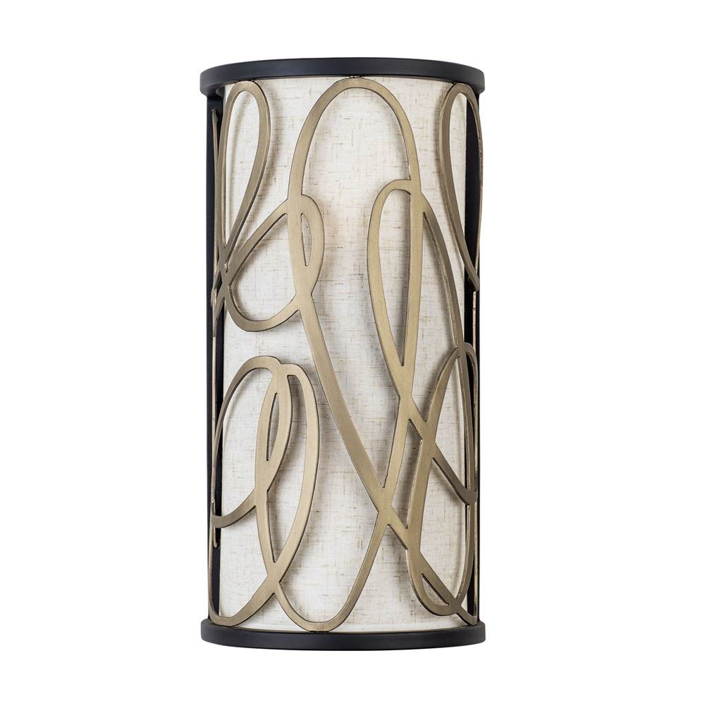 Varaluz 381W02MBAR Matte Black,Artifact Scribble 2-lt Sconce - Matte Black/artifact Image 1