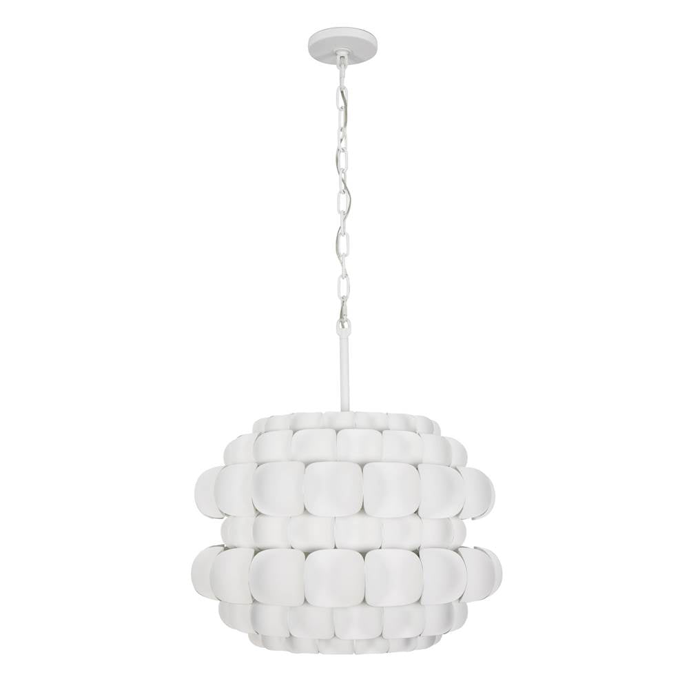 Varaluz 382P03MW Matte White Swoon 3-lt Pendant - Matte White Image 4