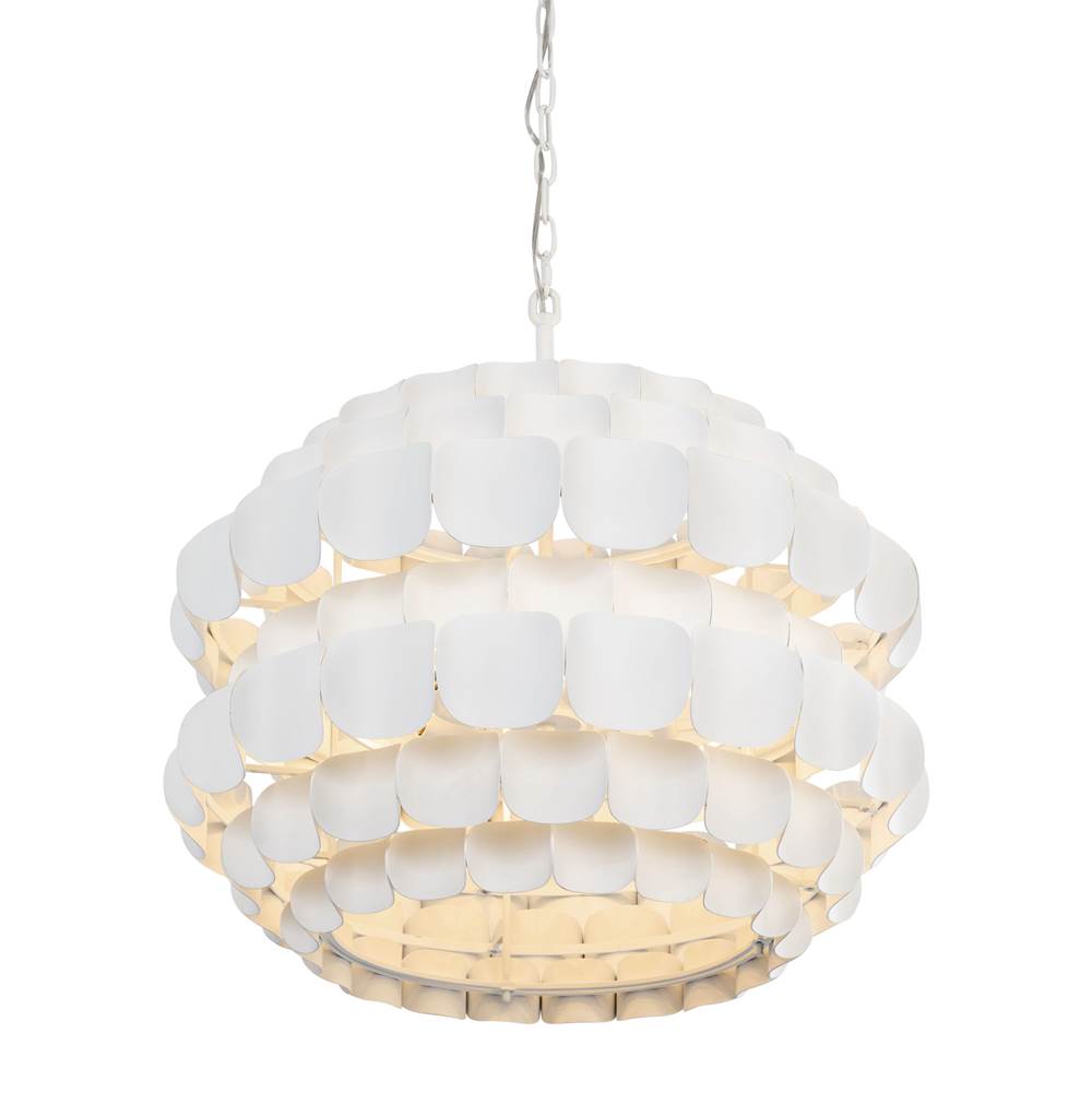Varaluz 382P06MW Matte White Swoon 6-lt Pendant - Matte White Image 1