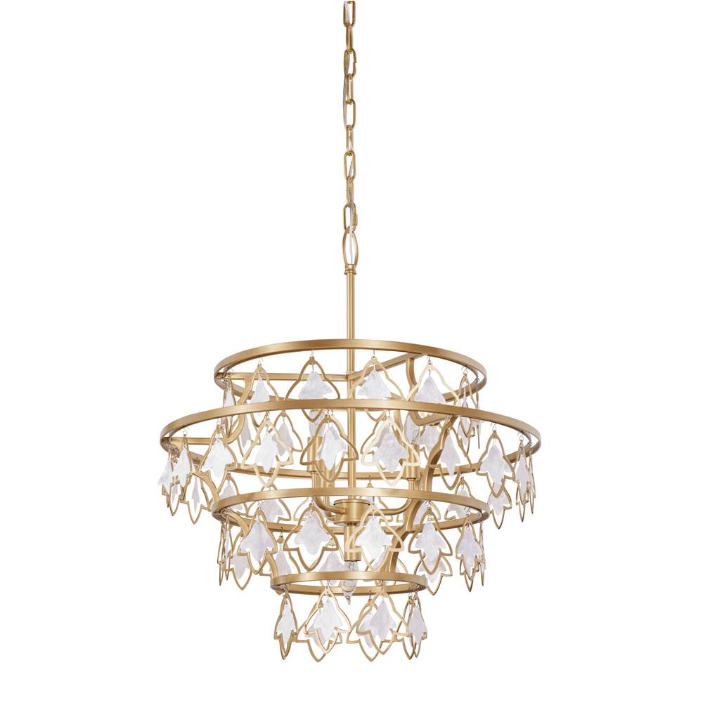 Varaluz 386C04FG French Gold Fleur 4-lt   Chandelier - French Gold Image 1
