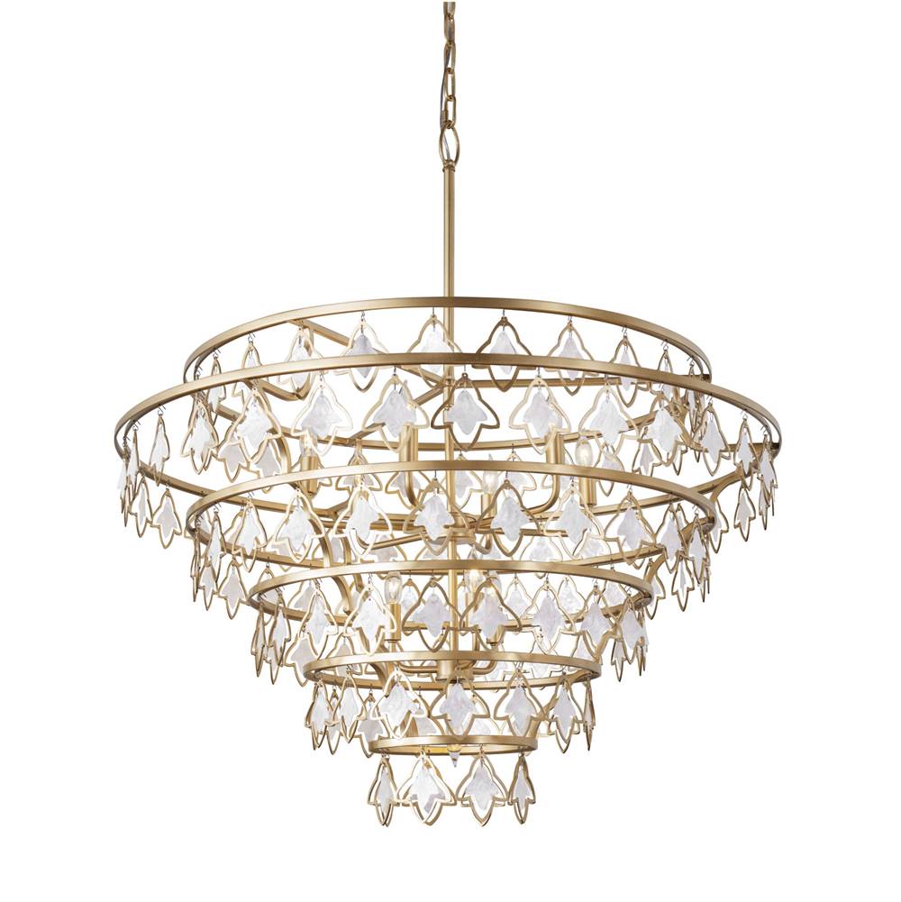 Varaluz 386C10FG French Gold Fleur 10-lt   Chandelier - French Gold Image 1