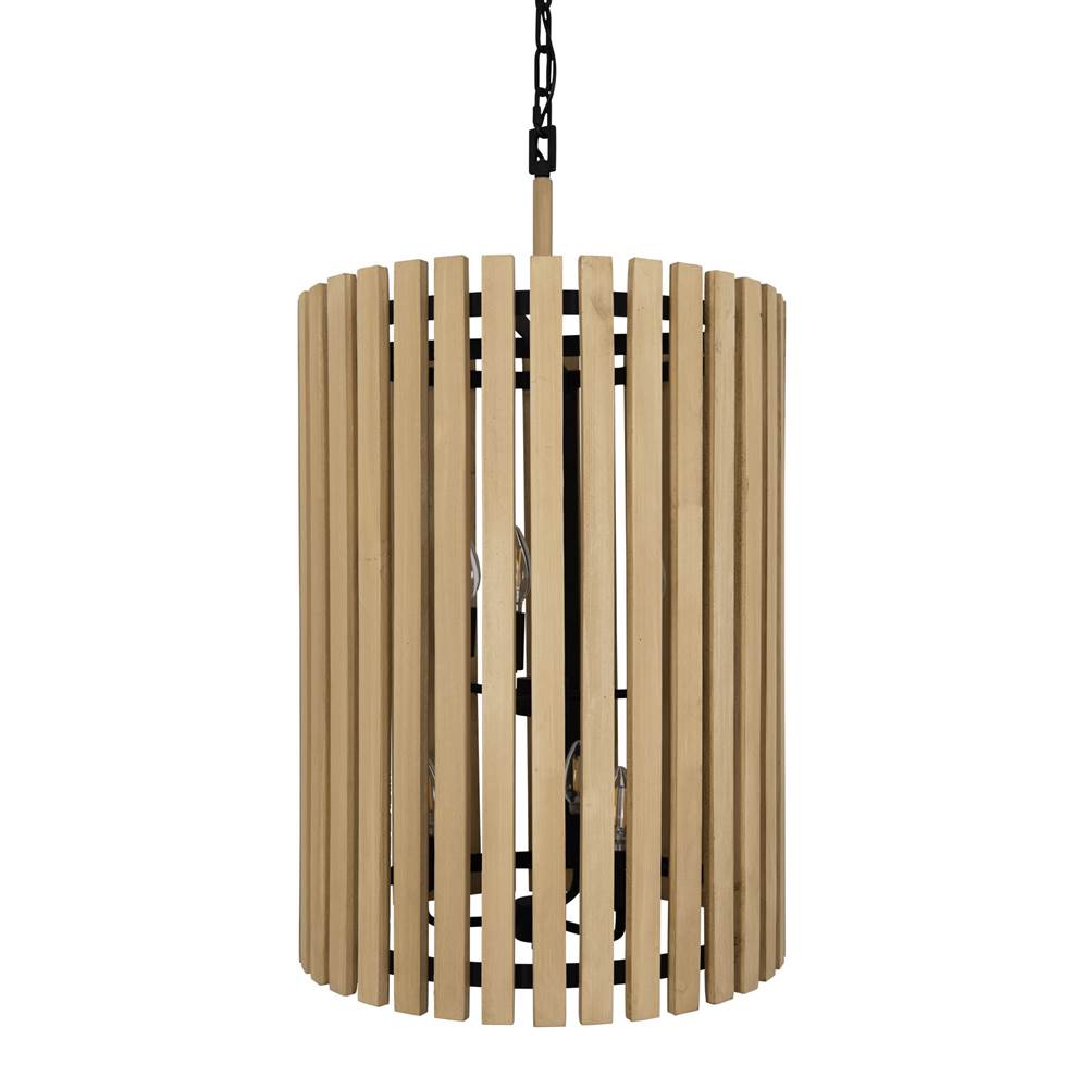Varaluz 387F06MBH Matte Black,Honey Blonde Suratto 6-lt   Foyer - Matte Black/honey Blonde Image 1