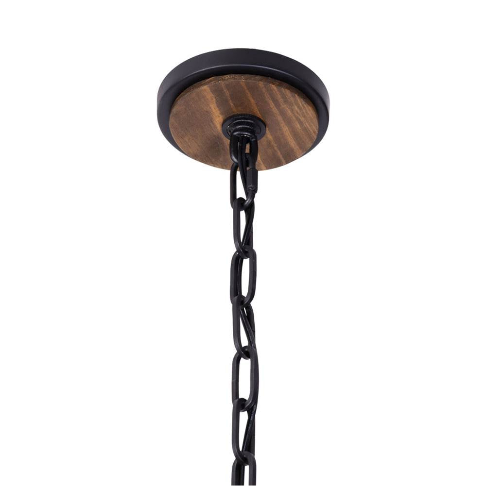Varaluz 387F06MBW Matte Black,Medium Walnut Suratto 6-lt   Foyer - Matte Black/medium Walnut Image 2