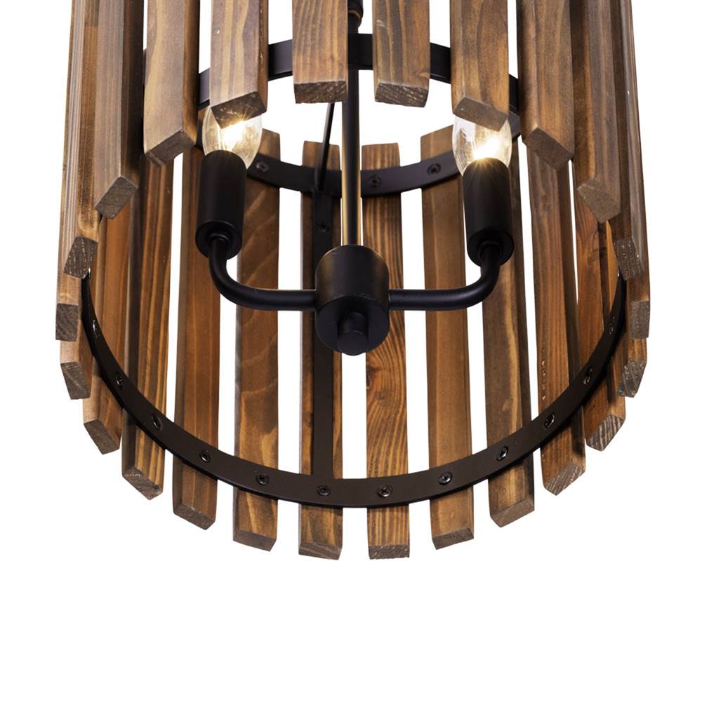 Varaluz 387P02MBW Matte Black,Medium Walnut Suratto 2-lt   Pendant - Matte Black/medium Walnut Image 2