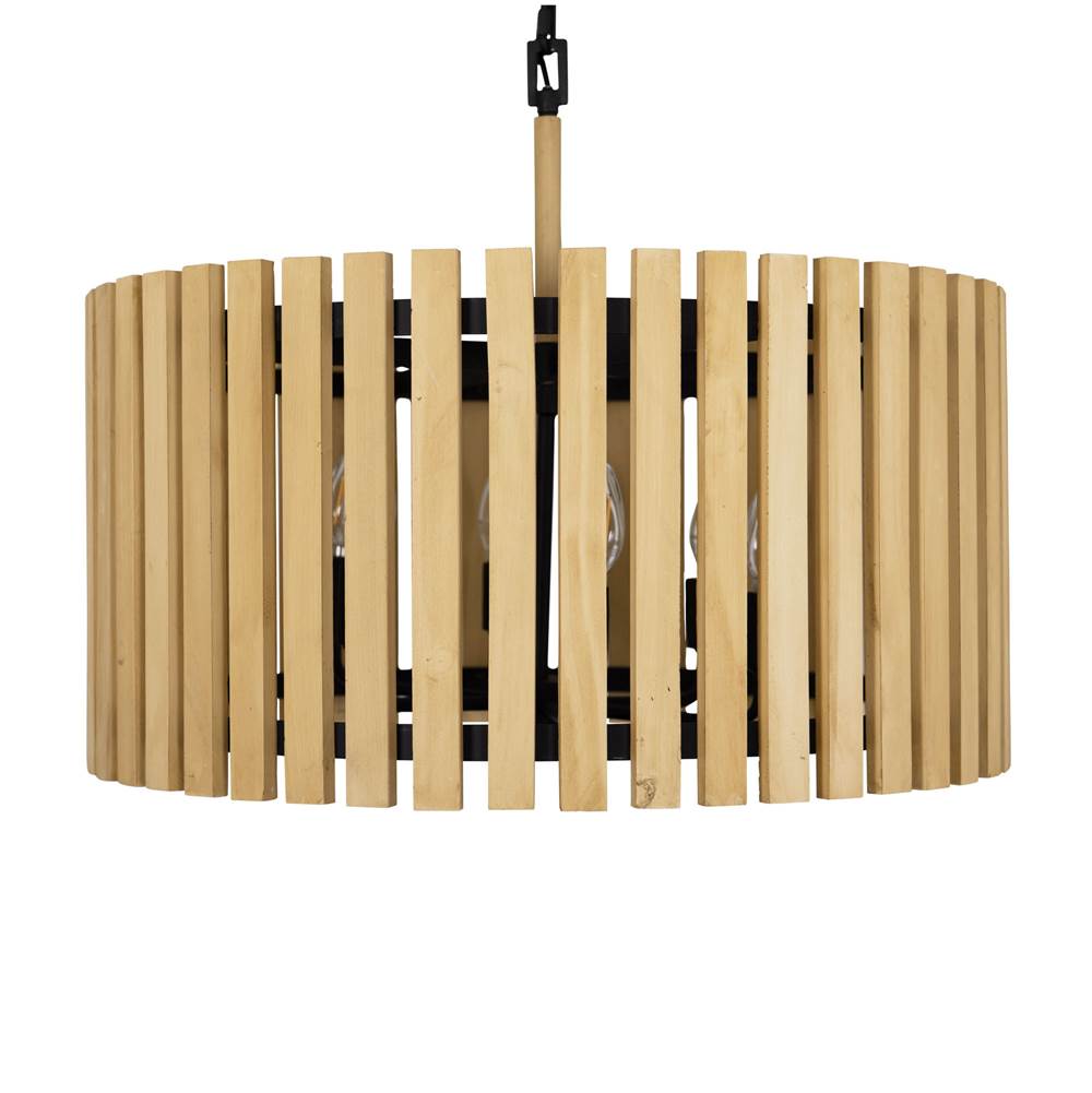 Varaluz 387P06MBH Matte Black,Honey Blonde Suratto 6-lt   Pendant - Matte Black/honey Blonde Image 1