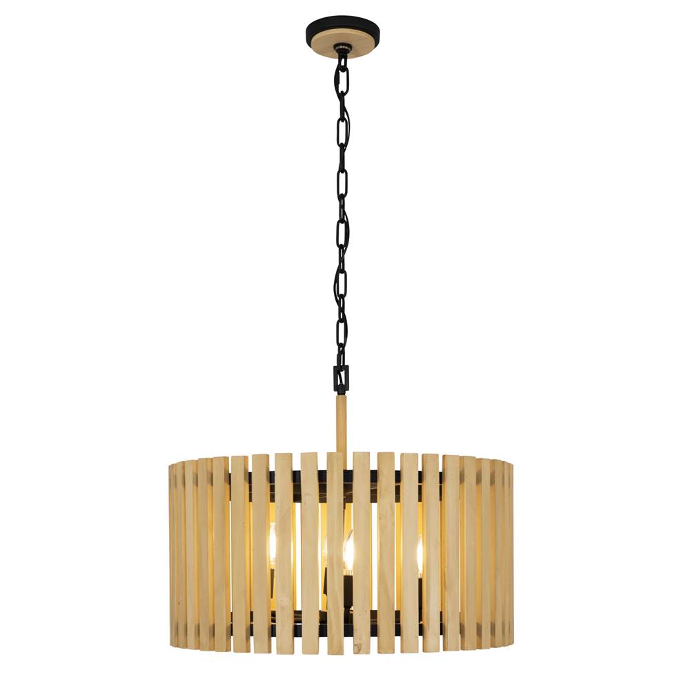 Varaluz Suratto 6-lt   Pendant - Matte Black/honey Blonde